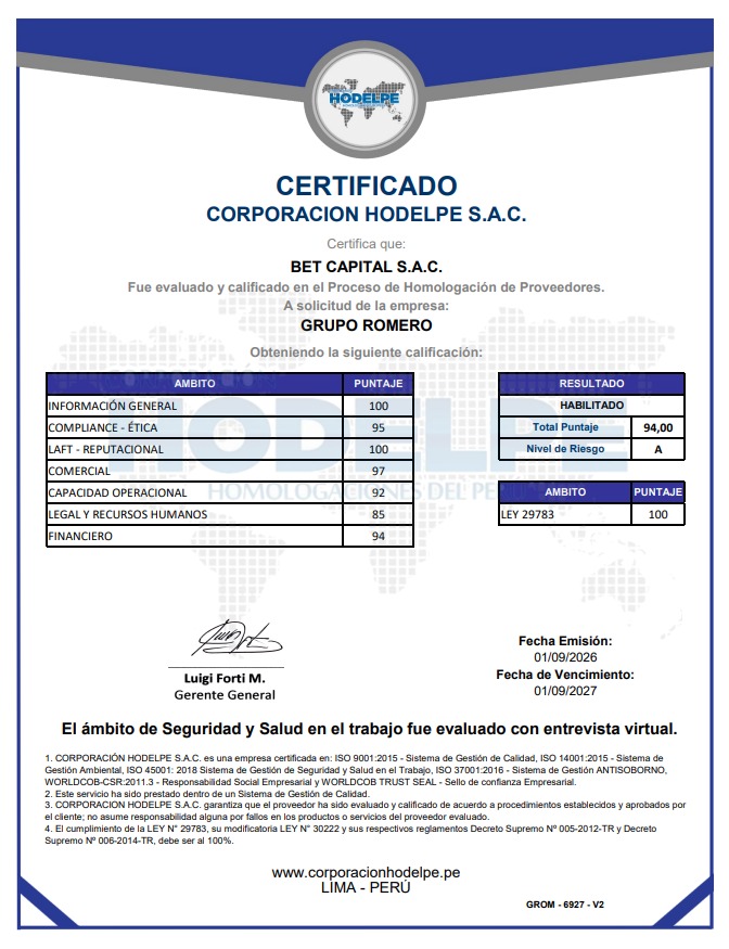 Certificación ODELPE